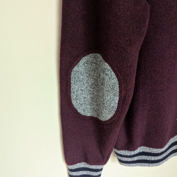 Brooks Brothers Wool V-Neck Sweater with Elbow Patches - Picture 4 of 8